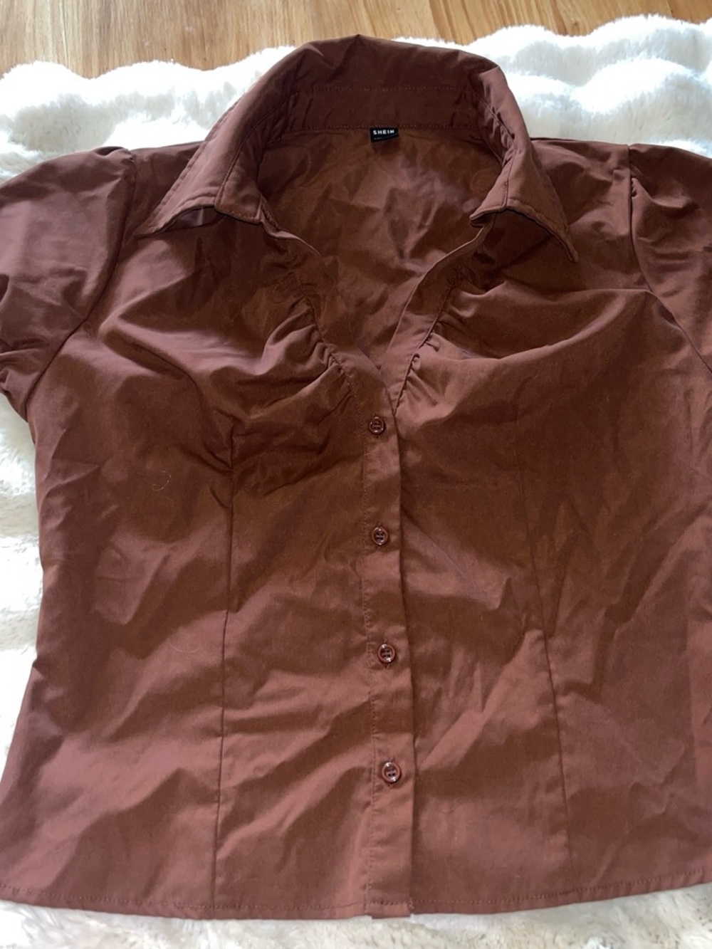 Women’s Y2K Brown Button Down Top
